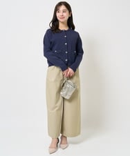 F1SGA31160 MK MICHEL KLEIN(小さいサイズ)(メゾン ドゥ サンク) 【小さいサイズ】ミラノリブニットカーディガン/洗える グレージュ