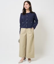 F1SGA31160 MK MICHEL KLEIN(小さいサイズ)(メゾン ドゥ サンク) 【小さいサイズ】ミラノリブニットカーディガン/洗える グレージュ