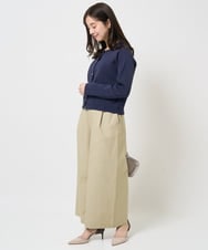 F1SGA31160 MK MICHEL KLEIN(小さいサイズ)(メゾン ドゥ サンク) 【小さいサイズ】ミラノリブニットカーディガン/洗える グレージュ