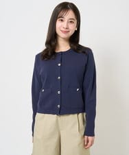 F1SGA31160 MK MICHEL KLEIN(小さいサイズ)(メゾン ドゥ サンク) 【小さいサイズ】ミラノリブニットカーディガン/洗える グレージュ