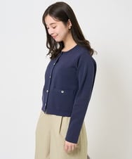 F1SGA31160 MK MICHEL KLEIN(小さいサイズ)(メゾン ドゥ サンク) 【小さいサイズ】ミラノリブニットカーディガン/洗える グレージュ