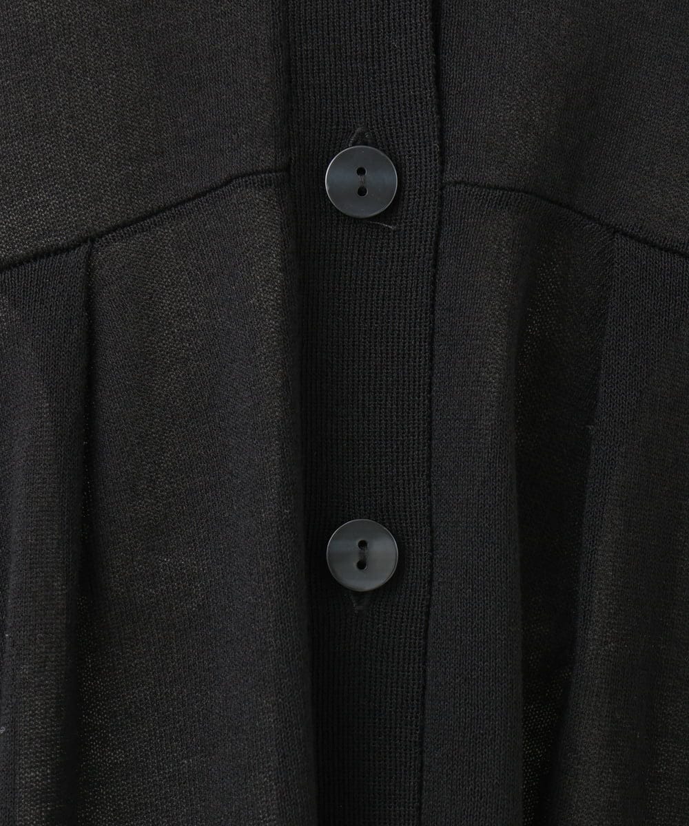 F1SGA41150 MK MICHEL KLEIN(小さいサイズ)(メゾン ドゥ サンク) 【小さいサイズ】ペプラムデザインVネックニットカーディガン/接触冷感/UVカット/洗える ホワイト