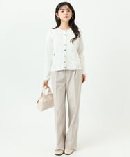 F1SGD20160 MK MICHEL KLEIN(小さいサイズ)(メゾン ドゥ サンク) 【小さいサイズ】綿混ニットカーディガン/洗える ブルーグレー