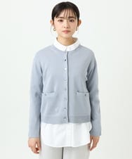 F1SGD20160 MK MICHEL KLEIN(小さいサイズ)(メゾン ドゥ サンク) 【小さいサイズ】綿混ニットカーディガン/洗える ブルーグレー