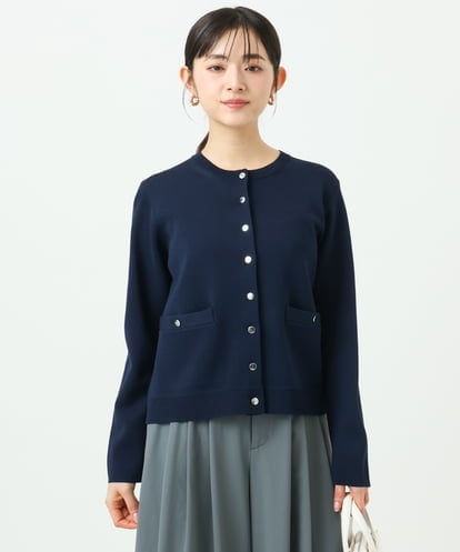 F1SGD20160 MK MICHEL KLEIN(小さいサイズ) 【小さいサイズ】綿混ニットカーディガン/洗える