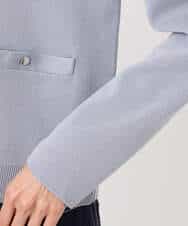 F1SGD20160 MK MICHEL KLEIN(小さいサイズ)(メゾン ドゥ サンク) 【小さいサイズ】綿混ニットカーディガン/洗える ブルーグレー