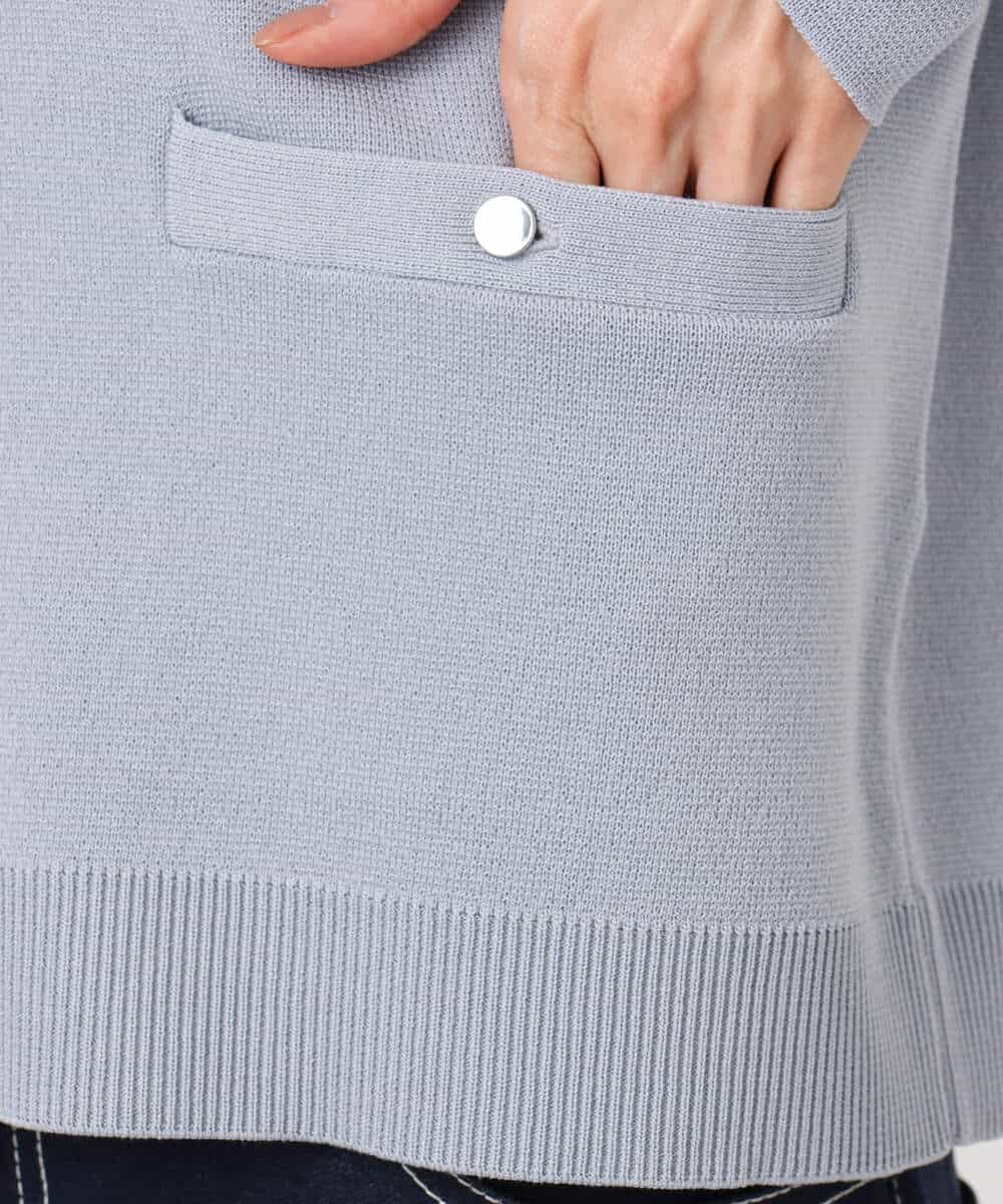 F1SGD20160 MK MICHEL KLEIN(小さいサイズ)(メゾン ドゥ サンク) 【小さいサイズ】綿混ニットカーディガン/洗える ブルーグレー