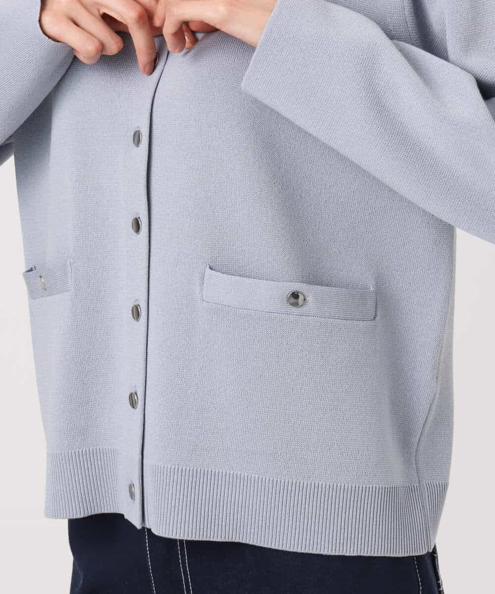 F1SGD20160 MK MICHEL KLEIN(小さいサイズ)(メゾン ドゥ サンク) 【小さいサイズ】綿混ニットカーディガン/洗える ブルーグレー