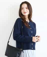 F1SGD20160 MK MICHEL KLEIN(小さいサイズ)(メゾン ドゥ サンク) 【小さいサイズ】綿混ニットカーディガン/洗える ネイビー