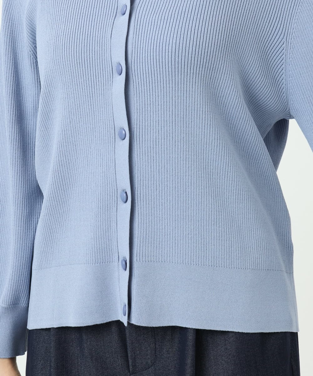 F1SGD31150 MK MICHEL KLEIN(小さいサイズ)(メゾン ドゥ サンク) 【小さいサイズ】襟付きニットプルオーバー/洗える ライトブルー