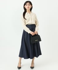 F1SGD31150 MK MICHEL KLEIN(小さいサイズ)(メゾン ドゥ サンク) 【小さいサイズ】襟付きニットプルオーバー/洗える ライトブルー