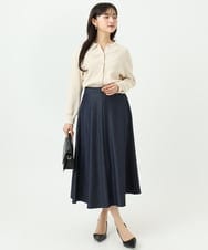 F1SGD31150 MK MICHEL KLEIN(小さいサイズ)(メゾン ドゥ サンク) 【小さいサイズ】襟付きニットプルオーバー/洗える ライトブルー