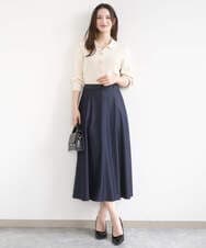 F1SGD31150 MK MICHEL KLEIN(小さいサイズ)(メゾン ドゥ サンク) 【小さいサイズ】襟付きニットプルオーバー/洗える ライトブルー