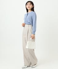 F1SGD31150 MK MICHEL KLEIN(小さいサイズ)(メゾン ドゥ サンク) 【小さいサイズ】襟付きニットプルオーバー/洗える ライトブルー