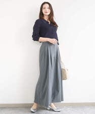 F1SGD31150 MK MICHEL KLEIN(小さいサイズ)(メゾン ドゥ サンク) 【小さいサイズ】襟付きニットプルオーバー/洗える ライトブルー