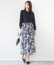 F1SGD31150 MK MICHEL KLEIN(小さいサイズ)(メゾン ドゥ サンク) 【小さいサイズ】襟付きニットプルオーバー/洗える ライトブルー