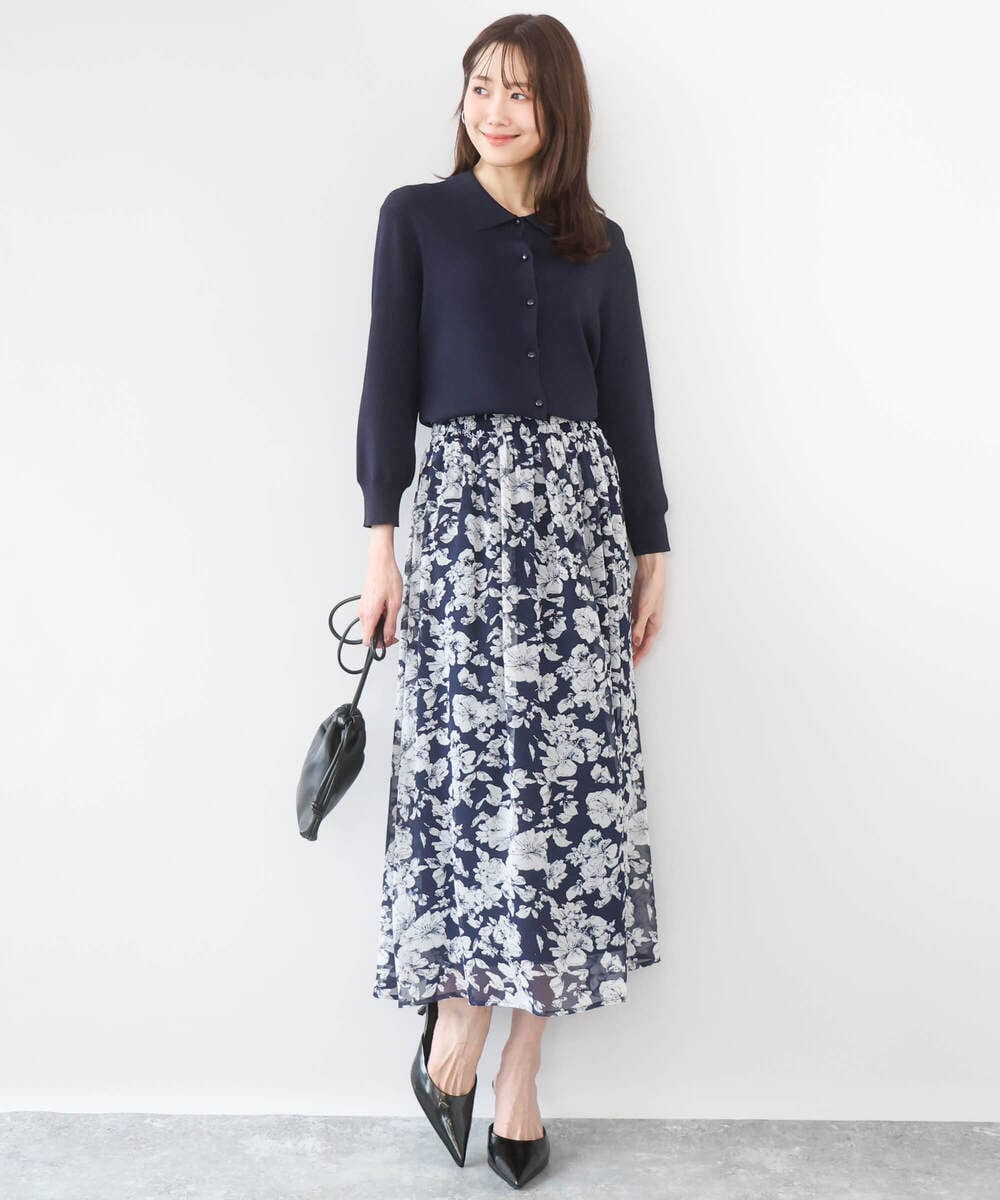 F1SGD31150 MK MICHEL KLEIN(小さいサイズ)(メゾン ドゥ サンク) 【小さいサイズ】襟付きニットプルオーバー/洗える ライトブルー