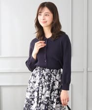 F1SGD31150 MK MICHEL KLEIN(小さいサイズ)(メゾン ドゥ サンク) 【小さいサイズ】襟付きニットプルオーバー/洗える ライトブルー