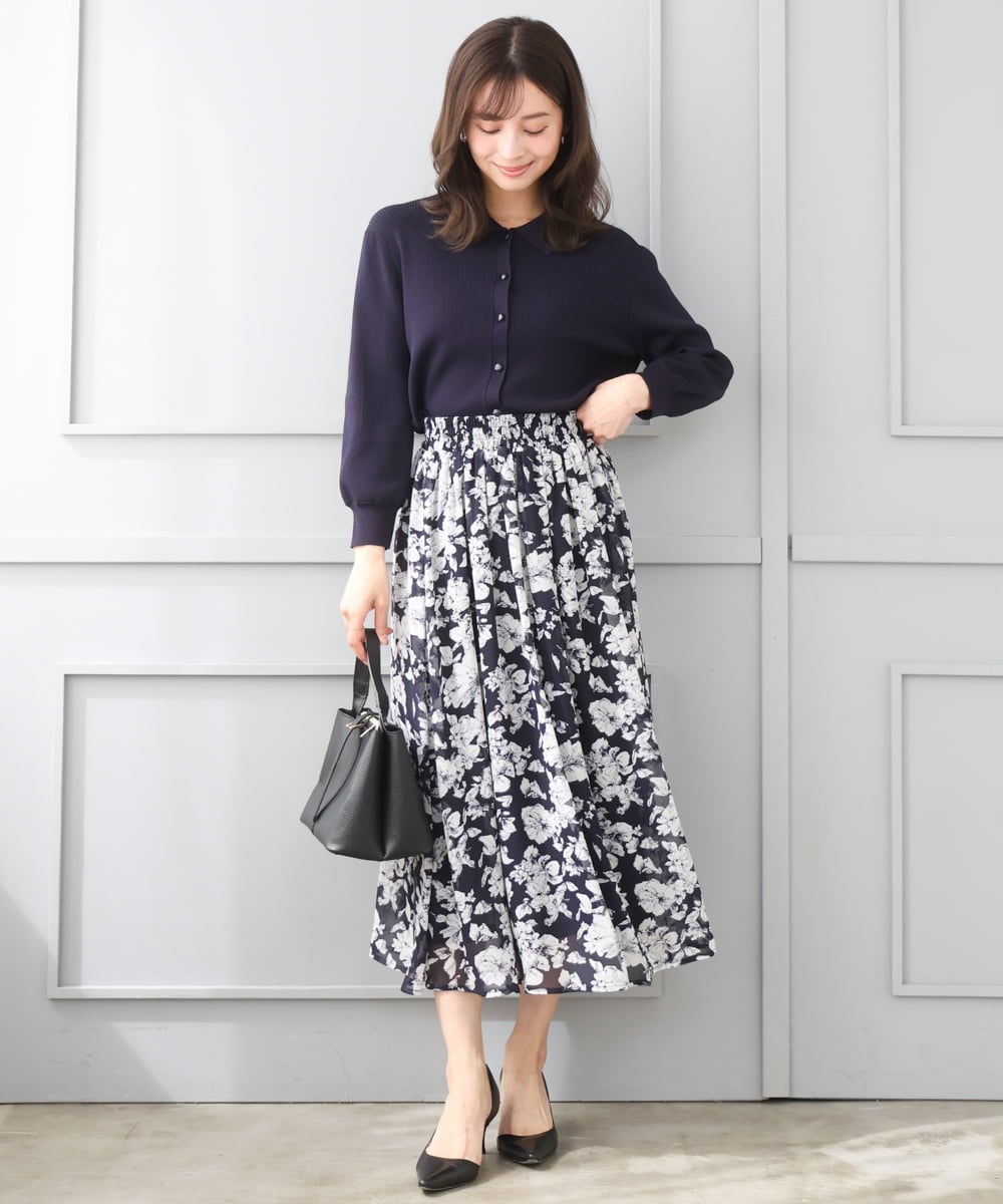 F1SGD31150 MK MICHEL KLEIN(小さいサイズ)(メゾン ドゥ サンク) 【小さいサイズ】襟付きニットプルオーバー/洗える ライトブルー