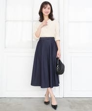 F1SGD31150 MK MICHEL KLEIN(小さいサイズ)(メゾン ドゥ サンク) 【小さいサイズ】襟付きニットプルオーバー/洗える ライトブルー