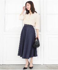 F1SGD31150 MK MICHEL KLEIN(小さいサイズ)(メゾン ドゥ サンク) 【小さいサイズ】襟付きニットプルオーバー/洗える ライトブルー