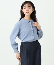 F1SGD31150 MK MICHEL KLEIN(小さいサイズ)(メゾン ドゥ サンク) 【小さいサイズ】襟付きニットプルオーバー/洗える ライトブルー