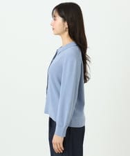 F1SGD31150 MK MICHEL KLEIN(小さいサイズ)(メゾン ドゥ サンク) 【小さいサイズ】襟付きニットプルオーバー/洗える ライトブルー