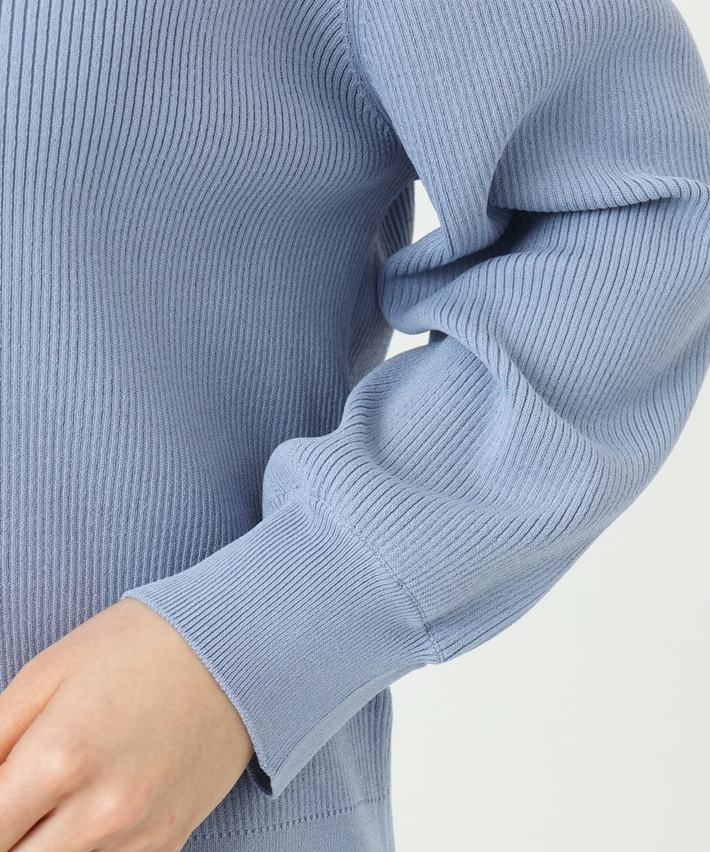 F1SGD31150 MK MICHEL KLEIN(小さいサイズ)(メゾン ドゥ サンク) 【小さいサイズ】襟付きニットプルオーバー/洗える ライトブルー