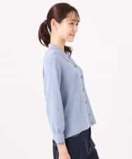 F1SGD31150 MK MICHEL KLEIN(小さいサイズ)(メゾン ドゥ サンク) 【小さいサイズ】襟付きニットプルオーバー/洗える ライトブルー