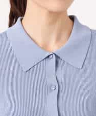 F1SGD31150 MK MICHEL KLEIN(小さいサイズ)(メゾン ドゥ サンク) 【小さいサイズ】襟付きニットプルオーバー/洗える ライトブルー