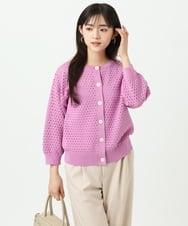 F1SGD32150 MK MICHEL KLEIN(小さいサイズ)(メゾン ドゥ サンク) 【小さいサイズ】アイレット編みニット/前後2way/洗える ピンク