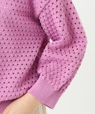F1SGD32150 MK MICHEL KLEIN(小さいサイズ)(メゾン ドゥ サンク) 【小さいサイズ】アイレット編みニット/前後2way/洗える ピンク