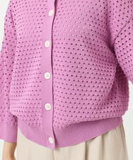 F1SGD32150 MK MICHEL KLEIN(小さいサイズ)(メゾン ドゥ サンク) 【小さいサイズ】アイレット編みニット/前後2way/洗える ピンク