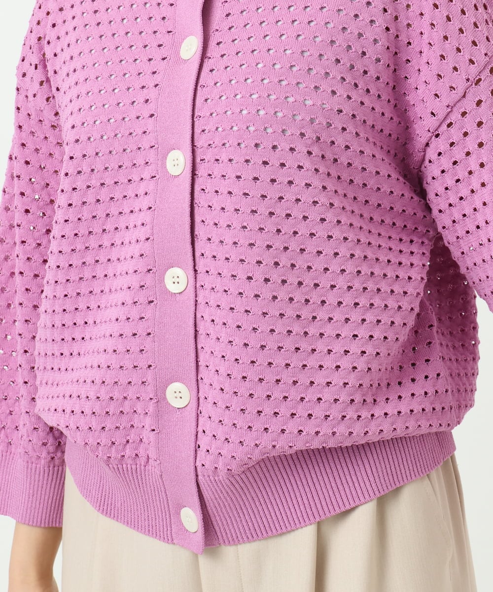 F1SGD32150 MK MICHEL KLEIN(小さいサイズ)(メゾン ドゥ サンク) 【小さいサイズ】アイレット編みニット/前後2way/洗える ピンク