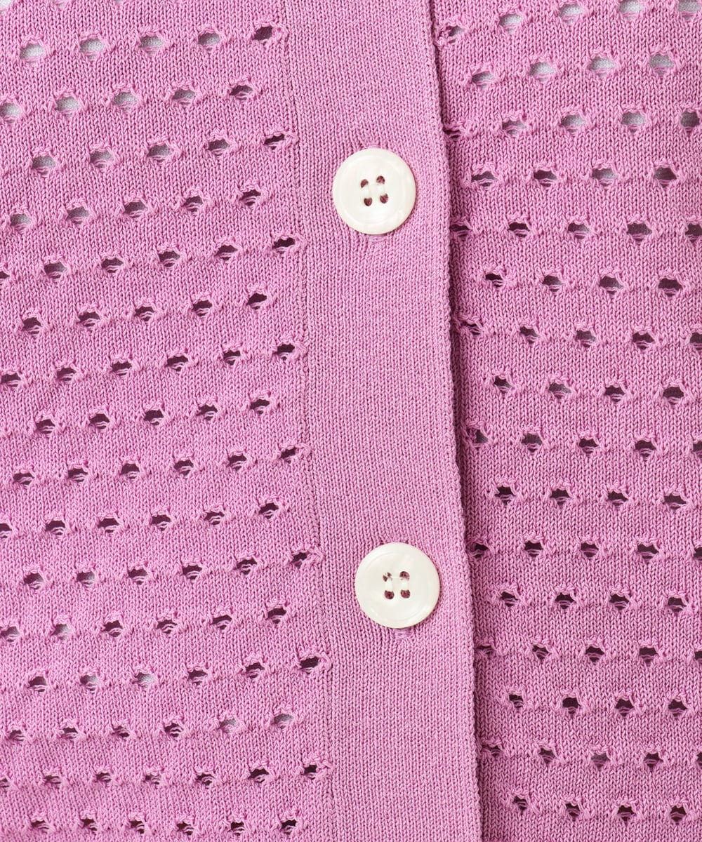 F1SGD32150 MK MICHEL KLEIN(小さいサイズ)(メゾン ドゥ サンク) 【小さいサイズ】アイレット編みニット/前後2way/洗える ピンク