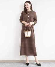 F1SGD32150 MK MICHEL KLEIN(小さいサイズ)(メゾン ドゥ サンク) 【小さいサイズ】アイレット編みニット/前後2way/洗える ピンク