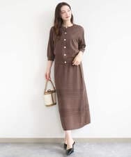 F1SGD32150 MK MICHEL KLEIN(小さいサイズ)(メゾン ドゥ サンク) 【小さいサイズ】アイレット編みニット/前後2way/洗える ピンク