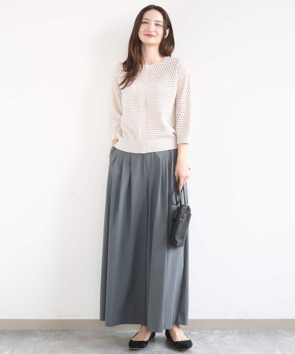 F1SGD32150 MK MICHEL KLEIN(小さいサイズ)(メゾン ドゥ サンク) 【小さいサイズ】アイレット編みニット/前後2way/洗える ピンク