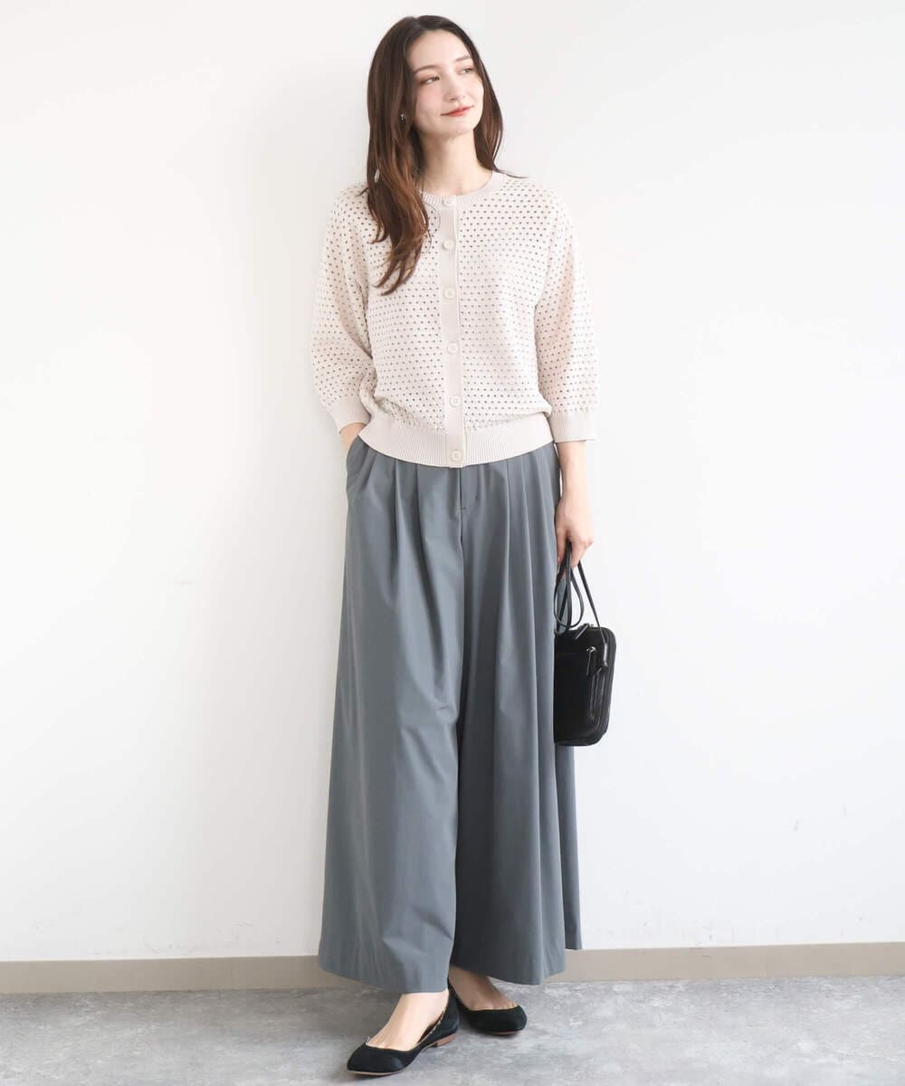 F1SGD32150 MK MICHEL KLEIN(小さいサイズ)(メゾン ドゥ サンク) 【小さいサイズ】アイレット編みニット/前後2way/洗える ピンク