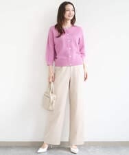 F1SGD32150 MK MICHEL KLEIN(小さいサイズ)(メゾン ドゥ サンク) 【小さいサイズ】アイレット編みニット/前後2way/洗える ピンク