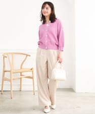 F1SGD32150 MK MICHEL KLEIN(小さいサイズ)(メゾン ドゥ サンク) 【小さいサイズ】アイレット編みニット/前後2way/洗える ピンク