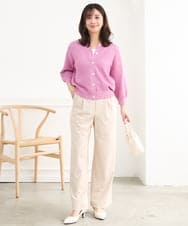 F1SGD32150 MK MICHEL KLEIN(小さいサイズ)(メゾン ドゥ サンク) 【小さいサイズ】アイレット編みニット/前後2way/洗える ピンク