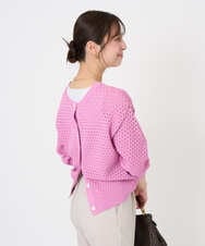 F1SGD32150 MK MICHEL KLEIN(小さいサイズ)(メゾン ドゥ サンク) 【小さいサイズ】アイレット編みニット/前後2way/洗える ピンク
