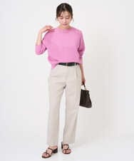 F1SGD32150 MK MICHEL KLEIN(小さいサイズ)(メゾン ドゥ サンク) 【小さいサイズ】アイレット編みニット/前後2way/洗える ピンク