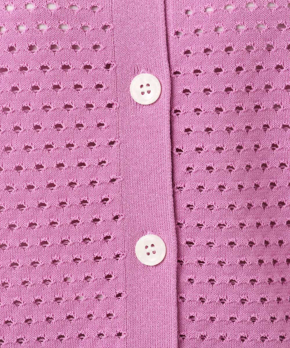 F1SGD32150 MK MICHEL KLEIN(小さいサイズ)(メゾン ドゥ サンク) 【小さいサイズ】アイレット編みニット/前後2way/洗える ピンク