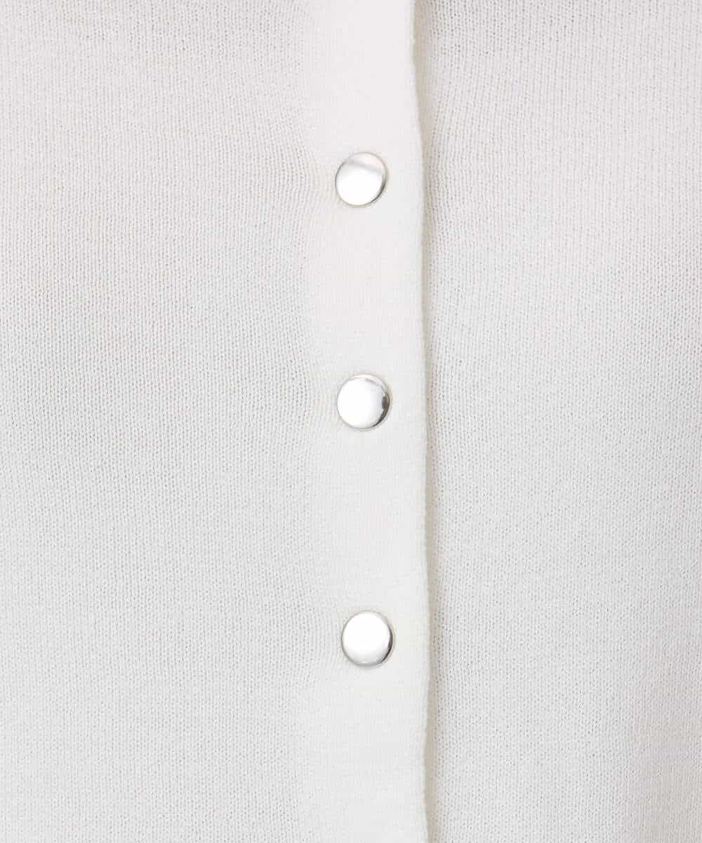 F1SGD40140 MK MICHEL KLEIN(小さいサイズ)(メゾン ドゥ サンク) 【小さいサイズ】ドット釦ニットカーディガン/接触冷感/UVカット/洗える ネイビー