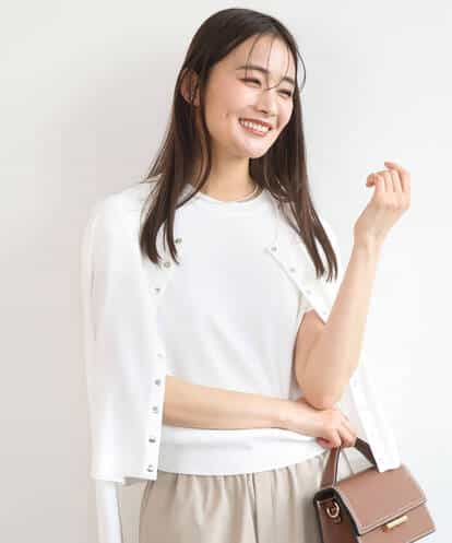 F1SGD40140 MK MICHEL KLEIN(小さいサイズ) 【小さいサイズ】ドット釦ニットカーディガン/接触冷感/UVカット/洗える