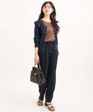 F1SGD41160 MK MICHEL KLEIN(小さいサイズ)(メゾン ドゥ サンク) 【小さいサイズ】ラッフルフリルデザインカーディガン/接触冷感/UVカット/洗える イエロー