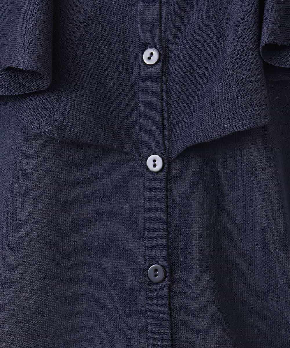 F1SGD41160 MK MICHEL KLEIN(小さいサイズ)(メゾン ドゥ サンク) 【小さいサイズ】ラッフルフリルデザインカーディガン/接触冷感/UVカット/洗える イエロー