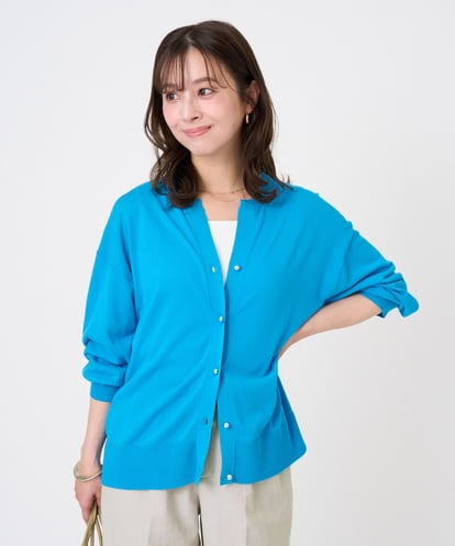 F1SGD42150 MK MICHEL KLEIN(小さいサイズ) 【小さいサイズ】キーネックカーディガン/接触冷感/UVカット/洗える